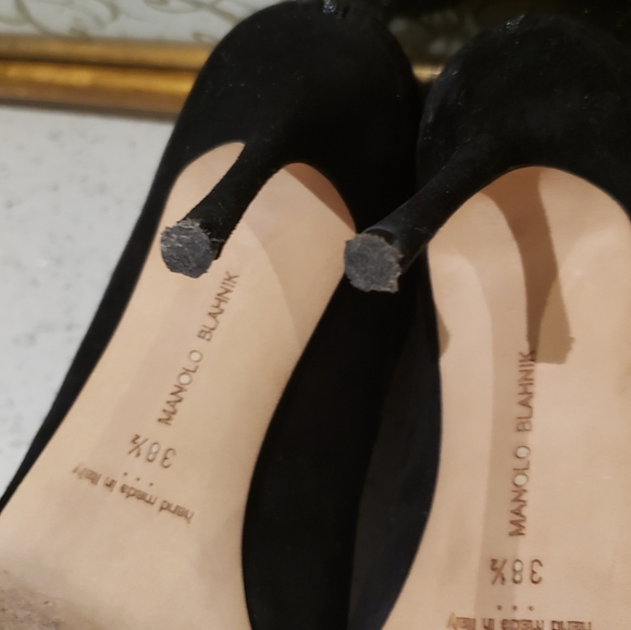 100% Authentic Manolo Blahnik Suede Mesh Booties - Picture 11 of 14